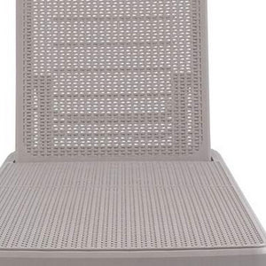 HomeRoots 75" Taupe Heavy-Duty Plastic Outdoor Chaise Lounge - Stylish, Stackable, and Comfortable Relaxation Solution 565258
