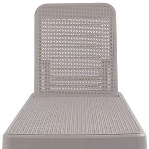 HomeRoots 75" Taupe Heavy-Duty Plastic Outdoor Chaise Lounge - Stylish, Stackable, and Comfortable Relaxation Solution 565258