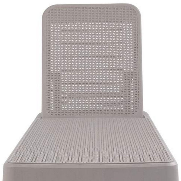 HomeRoots 75" Taupe Heavy-Duty Plastic Outdoor Chaise Lounge - Stylish, Stackable, and Comfortable Relaxation Solution 565258