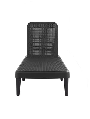 HomeRoots 75" Black Heavy-Duty Outdoor Stacking Chaise Lounge - Stylish, Adjustable, and Weather-Resistant Comfort 565259
