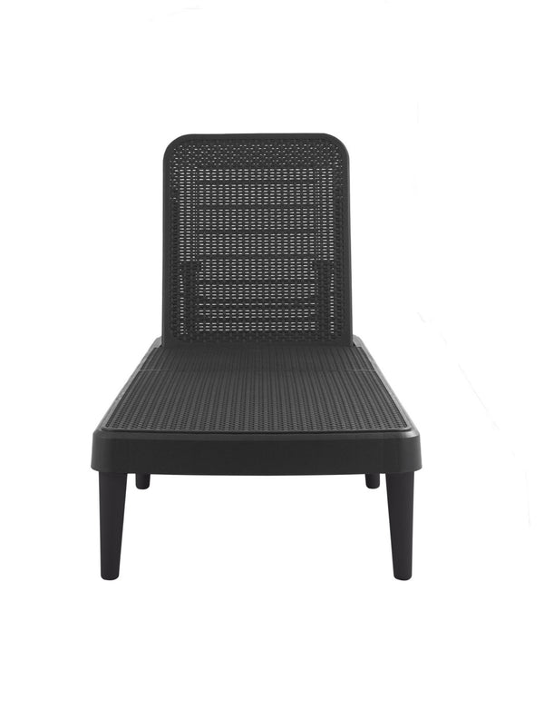 HomeRoots 75" Black Heavy-Duty Outdoor Stacking Chaise Lounge - Stylish, Adjustable, and Weather-Resistant Comfort 565259