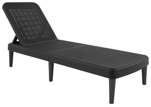 HomeRoots 75" Black Heavy-Duty Outdoor Stacking Chaise Lounge - Stylish, Adjustable, and Weather-Resistant Comfort 565259