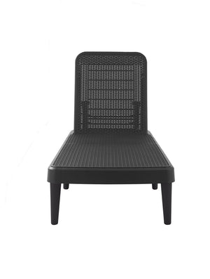 HomeRoots 75" Black Heavy-Duty Outdoor Stacking Chaise Lounge - Stylish, Adjustable, and Weather-Resistant Comfort 565259
