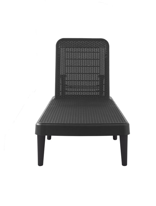 HomeRoots 75" Black Heavy-Duty Outdoor Stacking Chaise Lounge - Stylish, Adjustable, and Weather-Resistant Comfort 565259