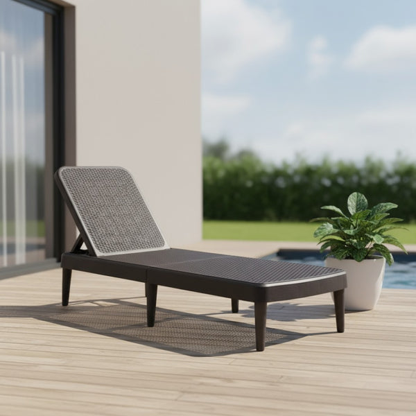 HomeRoots 75" Brown Heavy-Duty Outdoor Stacking Chaise Lounge - Stylish, Durable, Adjustable Comfort for All Spaces 565260