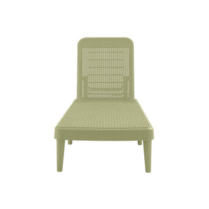 HomeRoots 75" Sage Heavy Duty Plastic Chaise Lounge - Stackable, Adjustable, Durable for Outdoor Relaxation 565261