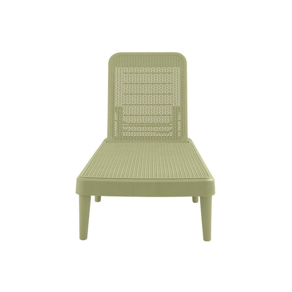 HomeRoots 75" Sage Heavy Duty Plastic Chaise Lounge - Stackable, Adjustable, Durable for Outdoor Relaxation 565261