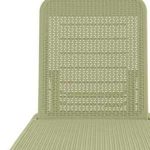 HomeRoots 75" Sage Heavy Duty Plastic Chaise Lounge - Stackable, Adjustable, Durable for Outdoor Relaxation 565261