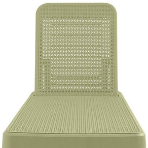 HomeRoots 75" Sage Heavy Duty Plastic Chaise Lounge - Stackable, Adjustable, Durable for Outdoor Relaxation 565261