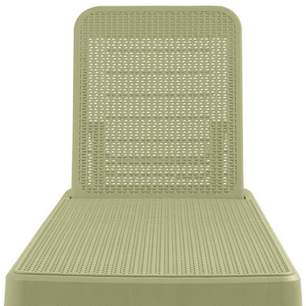 HomeRoots 75" Sage Heavy Duty Plastic Chaise Lounge - Stackable, Adjustable, Durable for Outdoor Relaxation 565261