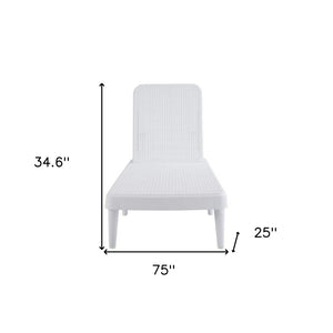 HomeRoots 75" Elegant White Heavy-Duty Stacking Chaise Lounge Chair for Ultimate Outdoor Comfort & Style 565262