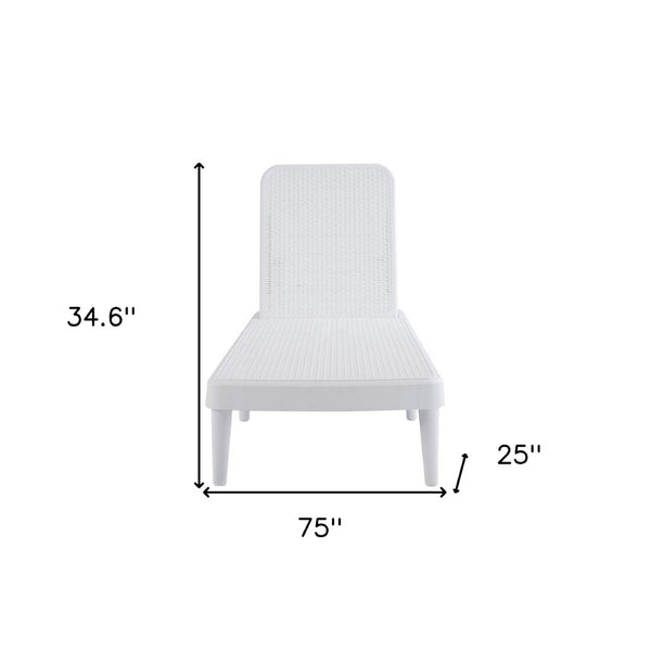 HomeRoots 75" Elegant White Heavy-Duty Stacking Chaise Lounge Chair for Ultimate Outdoor Comfort & Style 565262
