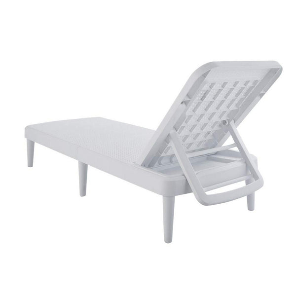 HomeRoots 75" Elegant White Heavy-Duty Stacking Chaise Lounge Chair for Ultimate Outdoor Comfort & Style 565262