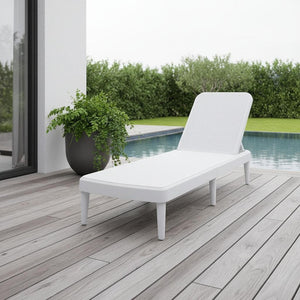 HomeRoots 75" Elegant White Heavy-Duty Stacking Chaise Lounge Chair for Ultimate Outdoor Comfort & Style 565262