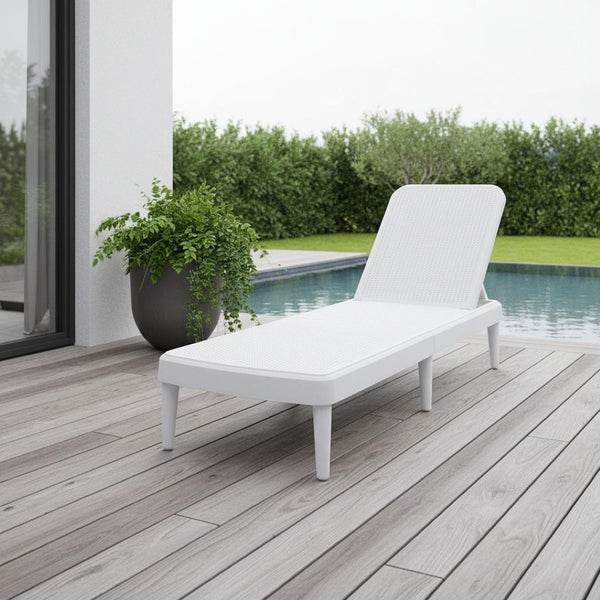 HomeRoots 75" Elegant White Heavy-Duty Stacking Chaise Lounge Chair for Ultimate Outdoor Comfort & Style 565262