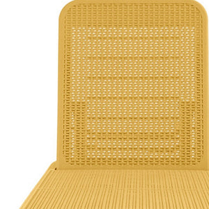 HomeRoots 75" Gold Heavy-Duty Plastic Chaise Lounge - Adjustable, Stackable, UV-Resistant for Outdoor Relaxation 565263