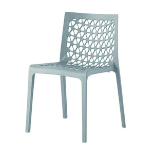 HomeRoots Set of Two Baby Blue Stacking Dining Chairs - Durable, Weather-Resistant for Indoor & Outdoor Use 565267