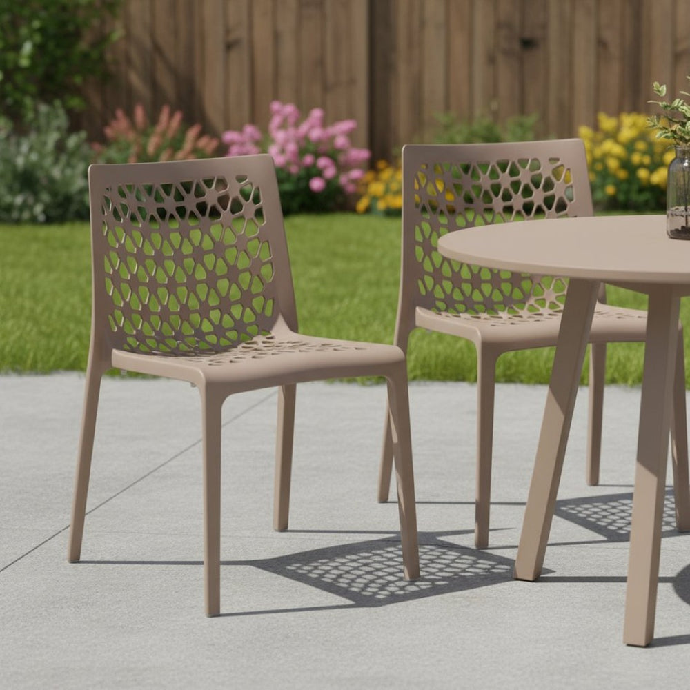 HomeRoots Set of Two Gray Heavy-Duty Stacking Chairs for Outdoor Dining, Patio, and Event Use – Stylish & Durable 565268