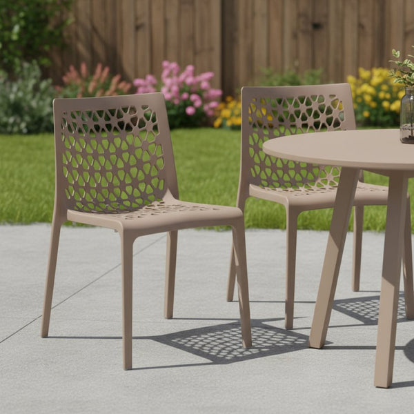 HomeRoots Set of Two Gray Heavy-Duty Stacking Chairs for Outdoor Dining, Patio, and Event Use – Stylish & Durable 565268