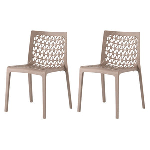 HomeRoots Set of Two Gray Heavy-Duty Stacking Chairs for Outdoor Dining, Patio, and Event Use – Stylish & Durable 565268
