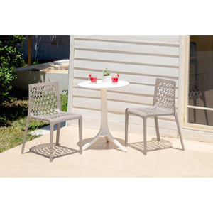 HomeRoots Set of Two Gray Heavy-Duty Stacking Chairs for Outdoor Dining, Patio, and Event Use – Stylish & Durable 565268