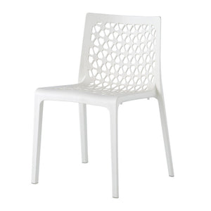 HomeRoots Set of Two White Heavy-Duty Stacking Chairs for Outdoor Dining, Patios, and Versatile Seating 565270