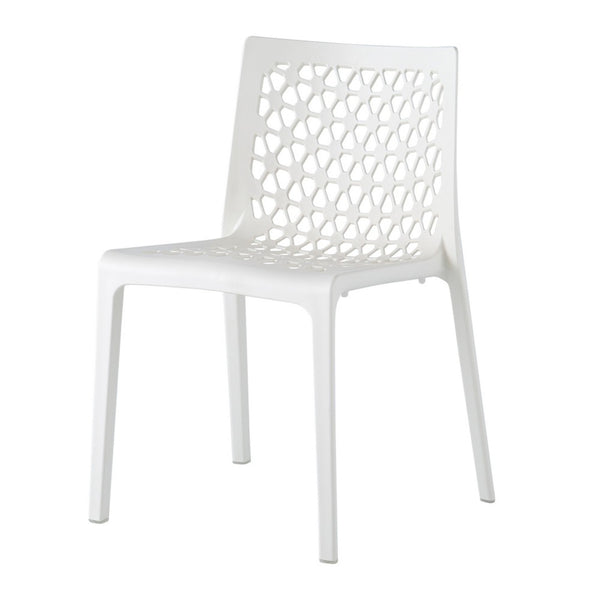 HomeRoots Set of Two White Heavy-Duty Stacking Chairs for Outdoor Dining, Patios, and Versatile Seating 565270