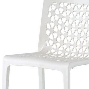 HomeRoots Set of Two White Heavy-Duty Stacking Chairs for Outdoor Dining, Patios, and Versatile Seating 565270