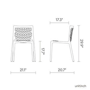 HomeRoots Set of Two Vibrant Orange Heavy-Duty Plastic Stacking Chairs for Indoor/Outdoor Dining Comfort 565271