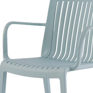 Homeroots Set Of Four 22" Baby Blue Heavy Duty Outdoor Stacking Arm Chairs For Ultimate Comfort & Style  Polypropylene 565272