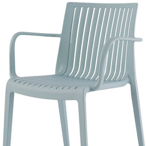 Homeroots Set Of Four 22" Baby Blue Heavy Duty Outdoor Stacking Arm Chairs For Ultimate Comfort & Style  Polypropylene 565272