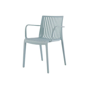Homeroots Set Of Four 22" Baby Blue Heavy Duty Outdoor Stacking Arm Chairs For Ultimate Comfort & Style  Polypropylene 565272