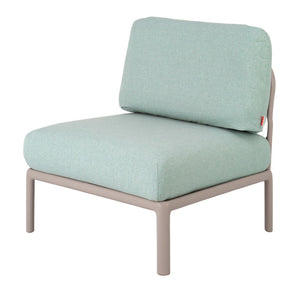 HomeRoots 31" Gray Heavy Duty Armchair with Seafoam Green Cushion – Weather-Resistant, Stylish Outdoor Seating 565277
