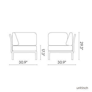 HomeRoots 31" Sea Green Heavy-Duty Modular Chair with Removable Cushion for Indoor & Outdoor Comfort 565278