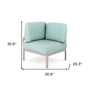 HomeRoots 31" Sea Green Heavy-Duty Modular Chair with Removable Cushion for Indoor & Outdoor Comfort 565278