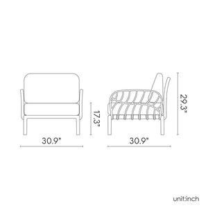 HomeRoots 31" Stylish White Outdoor Armchair with Quick-Dry Seafoam Cushion – Durable, Weather-Resistant Design 565279
