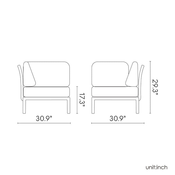 HomeRoots 31" Modular Outdoor Corner Chair – Heavy Duty White Plastic with Seafoam Green Cushion for Comfort 565280
