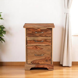 HomeRoots 30" Solid Acacia Wood Filing Cabinet with Live-Edge Design for Stylish Home Office Storage Solutions 565281
