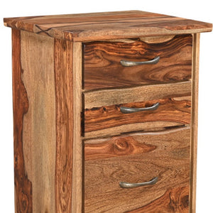 HomeRoots 30" Solid Acacia Wood Filing Cabinet with Live-Edge Design for Stylish Home Office Storage Solutions 565281