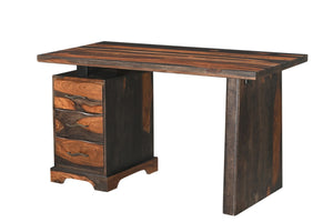 Homeroots 54" Brown Live Edge Solid Wood Writing Desk - Stylish Storage Solution For Home Office & Living Room   565282