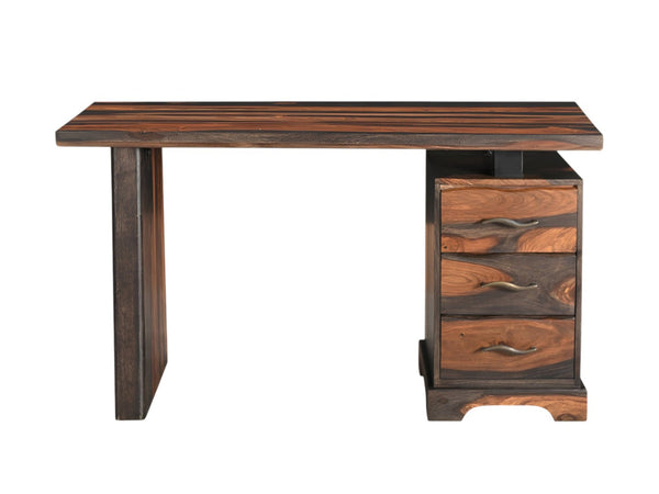 HomeRoots 54" Solid Wood Writing Desk with Mid-Century Design, Two-Tone Finish & Three Drawers for Storage 565282