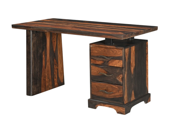 Homeroots 54" Brown Live Edge Solid Wood Writing Desk - Stylish Storage Solution For Home Office & Living Room   565282