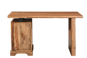 Homeroots 54" Brown Live Edge Solid Wood Writing Desk - Stylish Storage Solution For Home Office & Living Room   565283