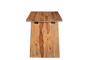 Homeroots 54" Brown Live Edge Solid Wood Writing Desk - Stylish Storage Solution For Home Office & Living Room   565283