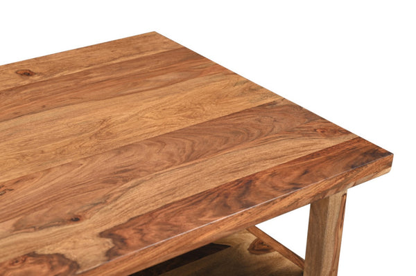 Homeroots 68" Brown Live Edge Solid Wood Writing Desk With 4 Drawers - Stylish & Functional Home Office Accent   565284