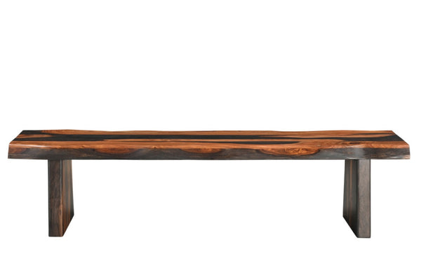 HomeRoots 75" Brown Solid Wood Live Edge Dining Bench - Rustic Charm & Modern Elegance for Any Space 565285