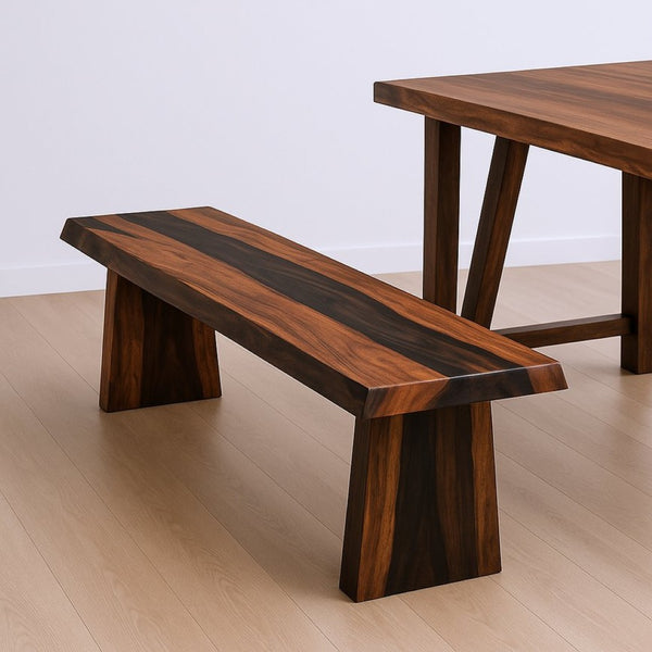 HomeRoots 75" Brown Solid Wood Live Edge Dining Bench - Rustic Charm & Modern Elegance for Any Space 565285