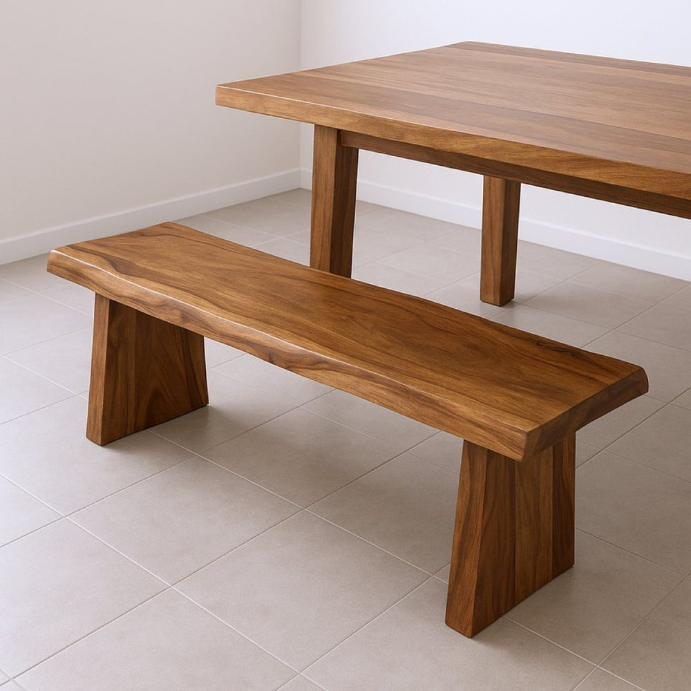 HomeRoots 68" Brown Solid Wood Live Edge Dining Bench - Rustic Elegance, Versatile Seating for Any Space 565287
