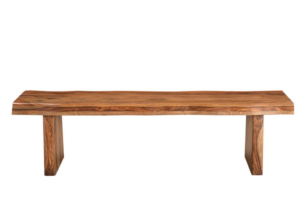 HomeRoots 68" Brown Solid Wood Live Edge Dining Bench - Rustic Elegance, Versatile Seating for Any Space 565287