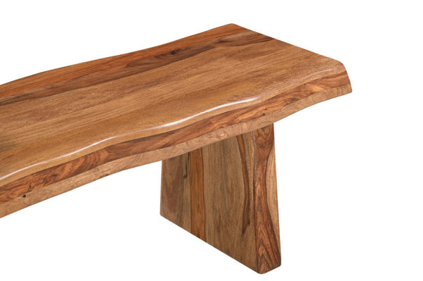 HomeRoots 68" Brown Solid Wood Live Edge Dining Bench - Rustic Elegance, Versatile Seating for Any Space 565287